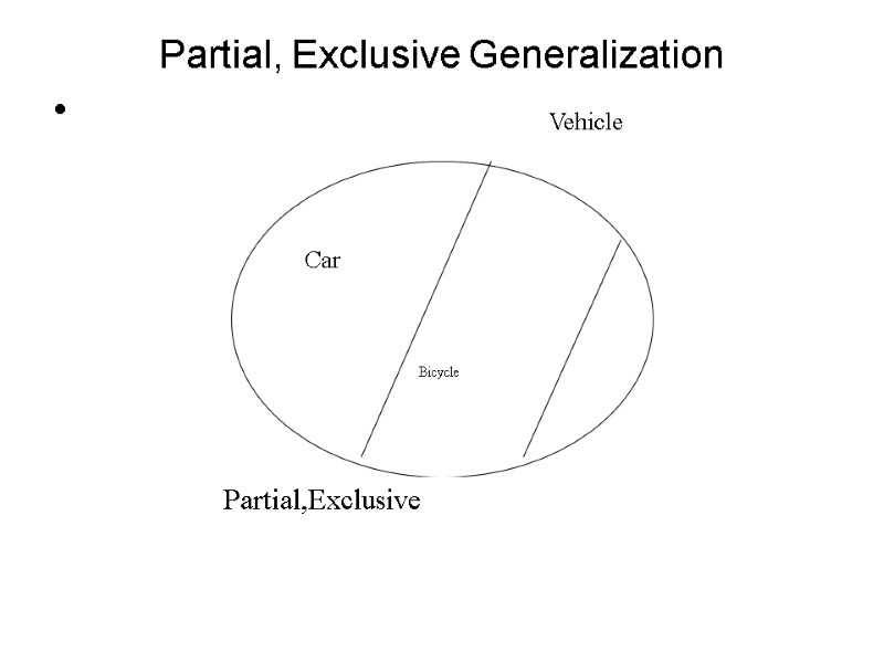 Partial, Exclusive Generalization